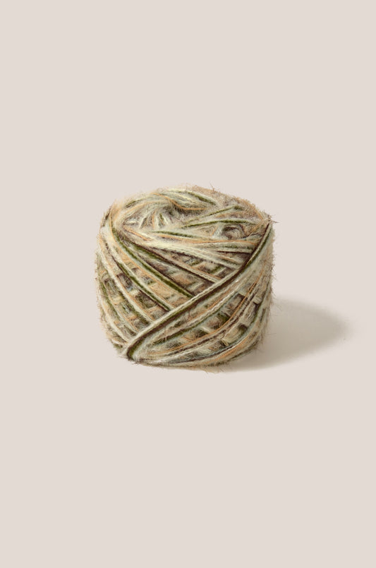 hand blended yarn, pasture inspired yarn, meadow yarn, misty grassland yarn, soft textured yarn, earth collection yarn, fibre art yarn, knitting crochet weaving yarn